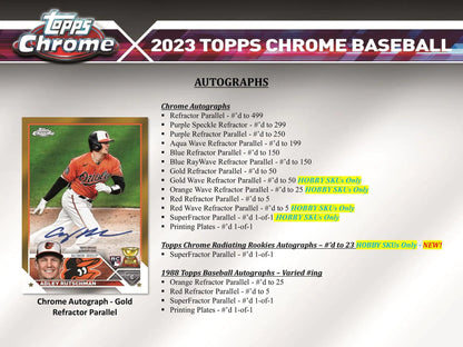 2023 Topps Chrome Baseball Hobby Jumbo Box