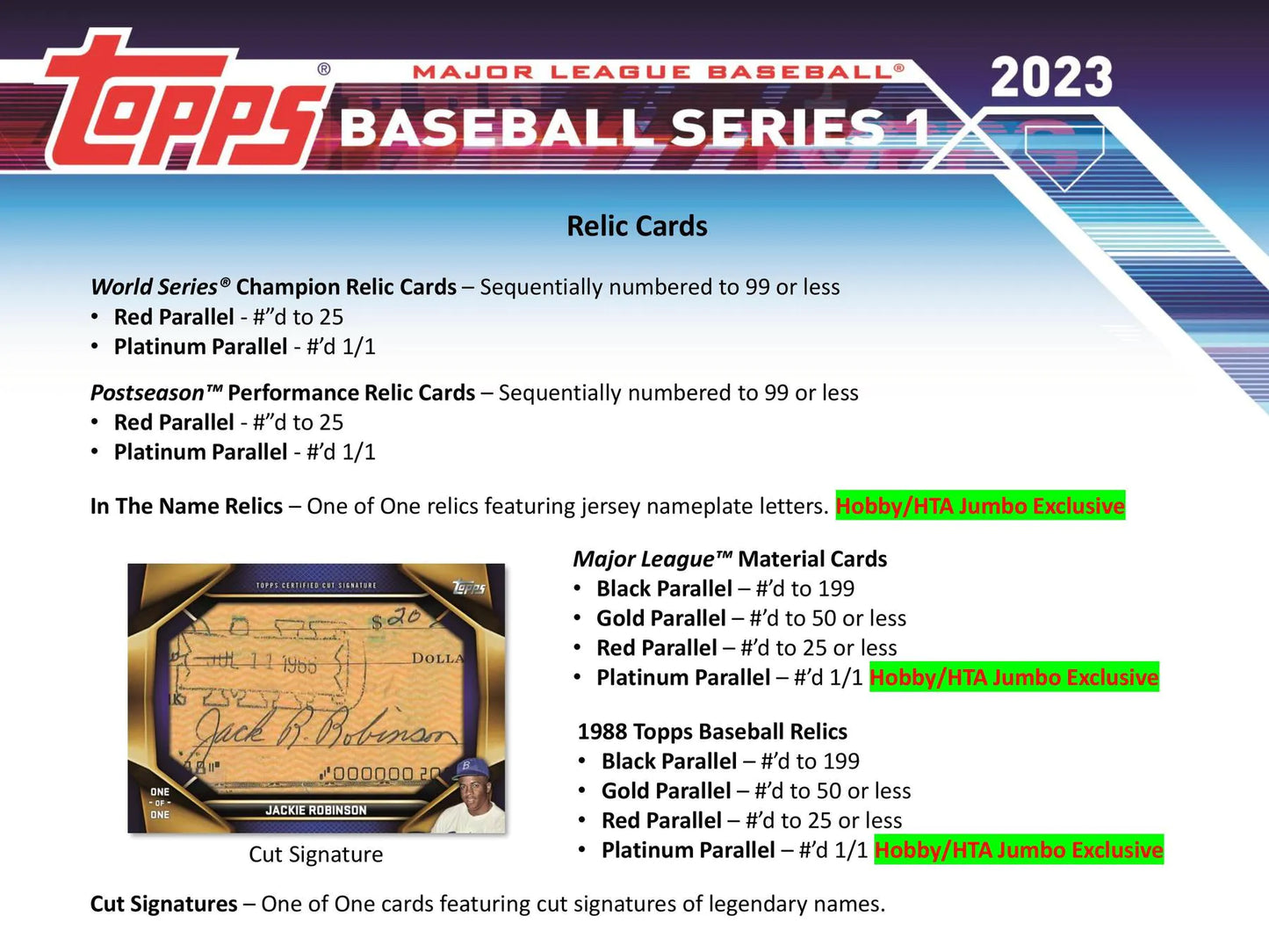 2023 Topps Series 1 Baseball Hobby Jumbo Box