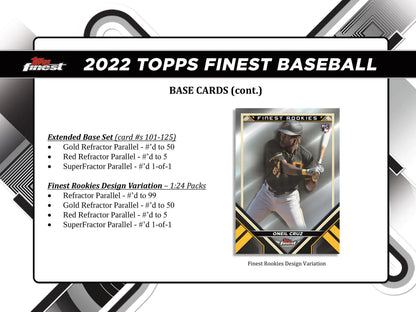 2022 Topps Finest Baseball Hobby Box