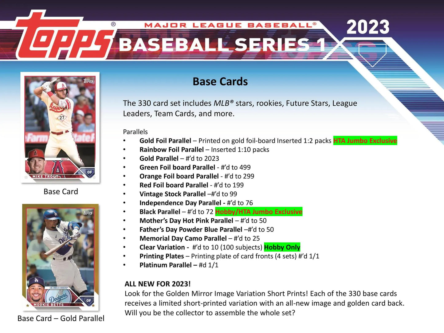 2023 Topps Series 1 Baseball Hobby Jumbo Box