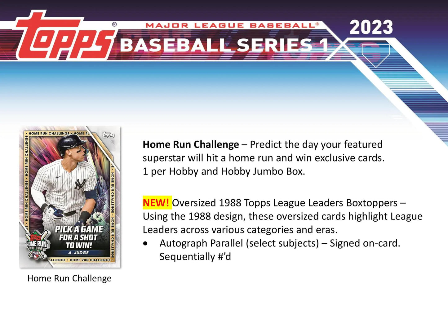 2023 Topps Series 1 Baseball Hobby Jumbo Box