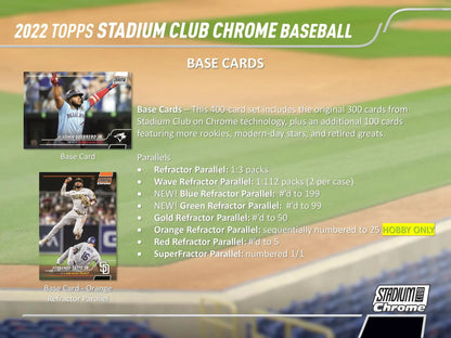 2022 Topps Stadium Club Chrome Baseball Hobby Box