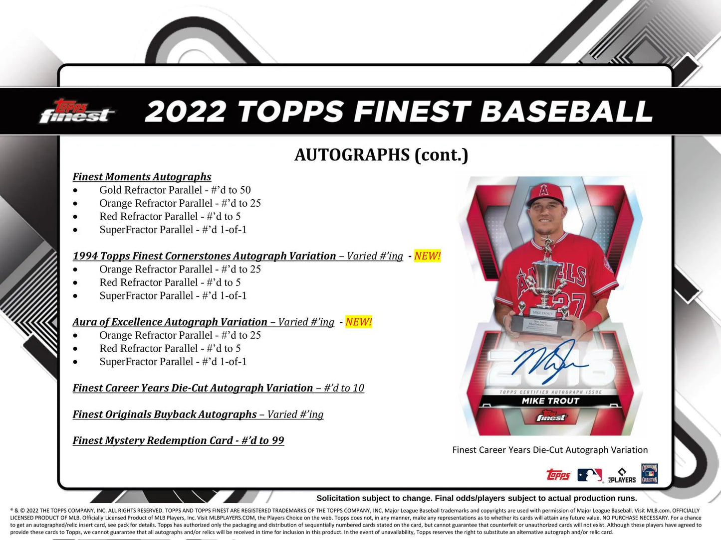 2022 Topps Finest Baseball Hobby Box